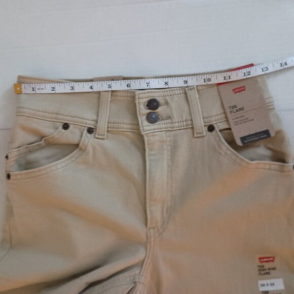 Levi’s 726 High Rise Flare Jeans Tan Size 26x32 NWT - Picture 11 of 16